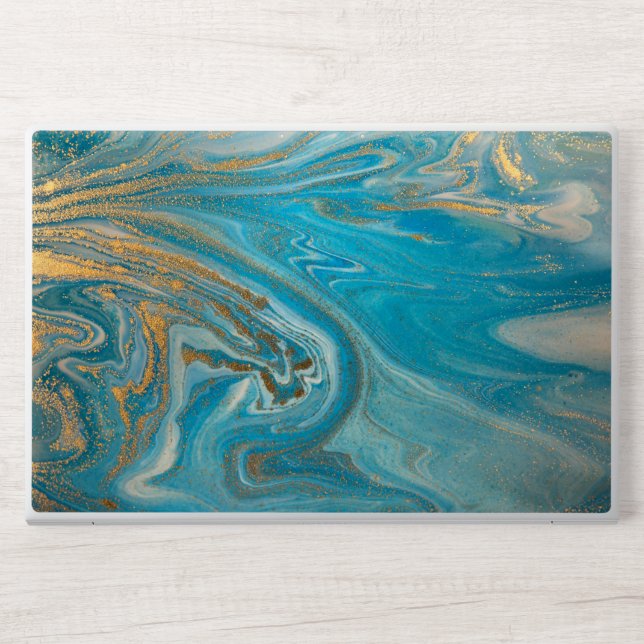 Marble and Glitter HP Laptop Skin (Front)
