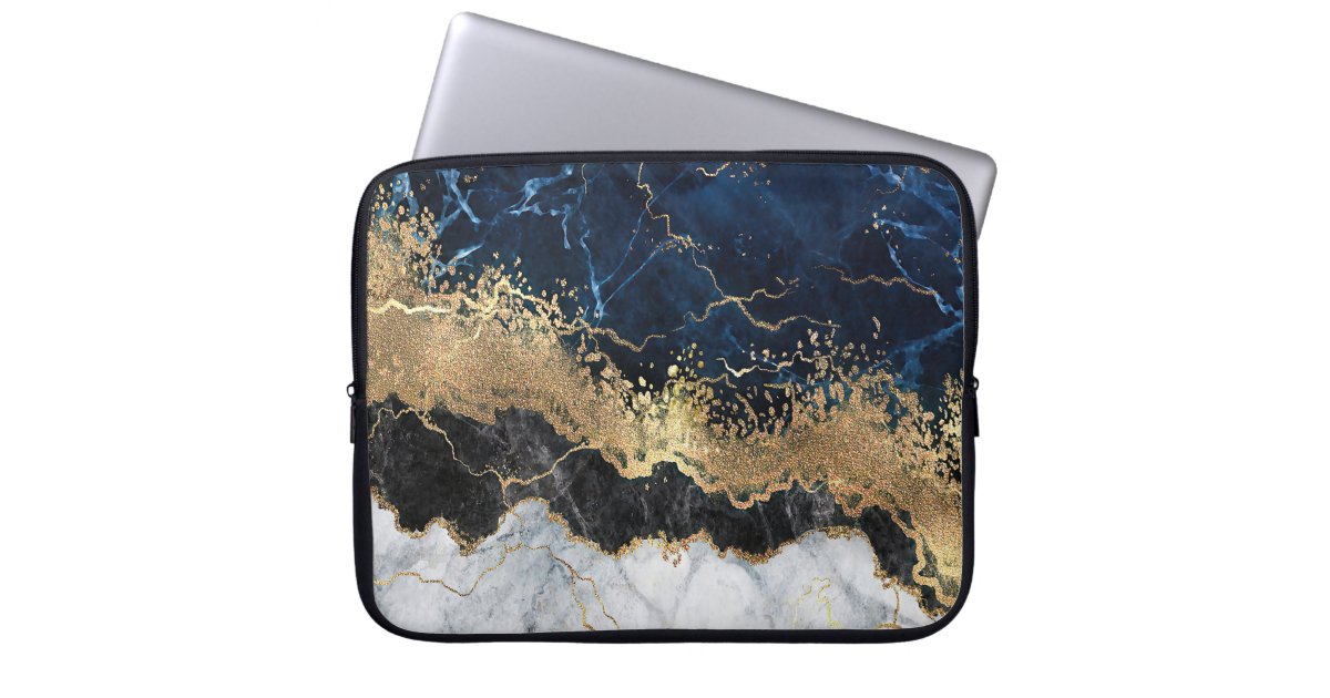 Marble and Glitter Laptop Sleeve Zazzle