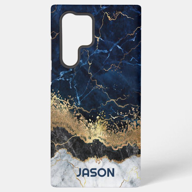 Marble and Glitter Samsung Galaxy Case (Back)