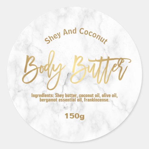 Marble And Gold Body Butter Labels