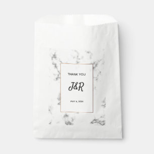 Marble and gold elegant wedding favor bag