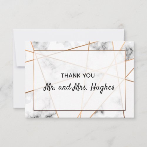 Marble and gold elegant wedding  thank you