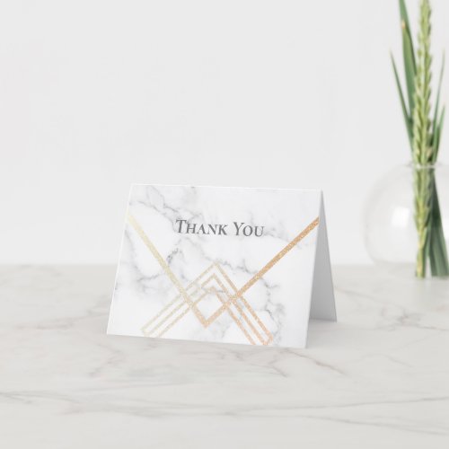 Marble and Gold Foil Geometric Shapes Thank You