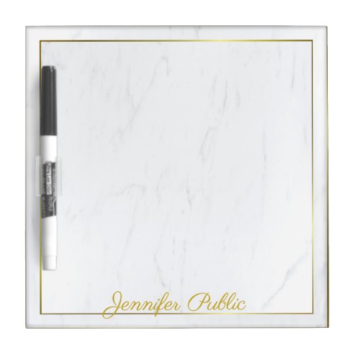 Marble And Gold Name Modern Personalized Template Dry Erase Board