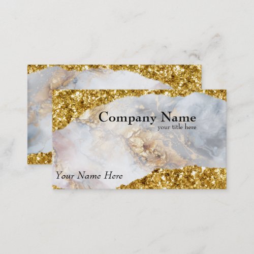 Marble and Gold Nugget Luxe  Business Card