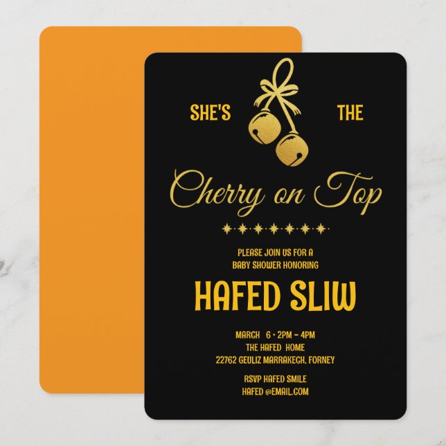 Marble and Gold Wedding Invitations, Gold Wedding  Invitation (Front/Back)