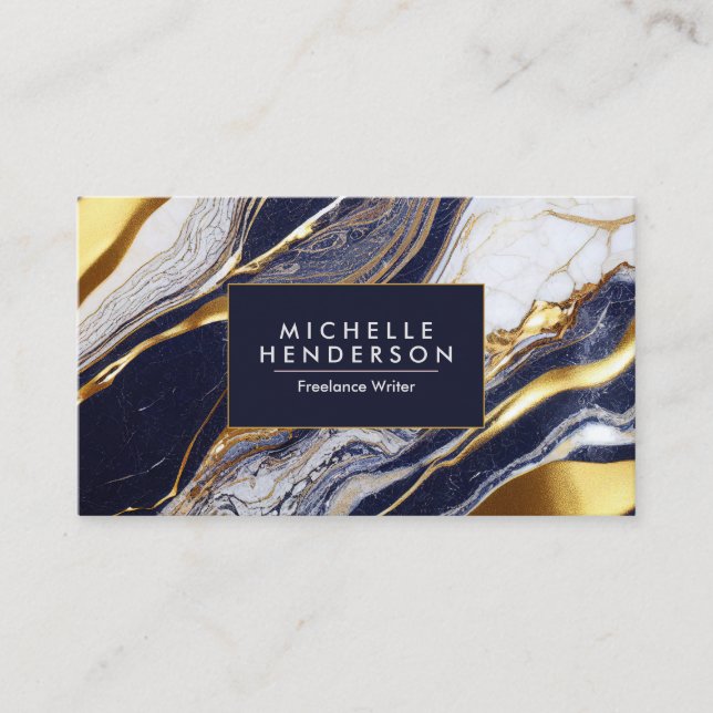Marble and Golden Foil Business Card (Front)