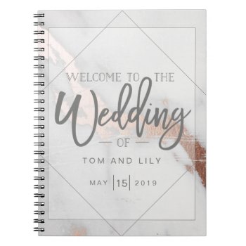 Marble And Metallic Wedding Notepad Notebook by Stacy_Cooke_Art at Zazzle
