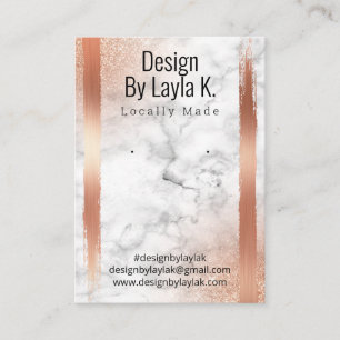 Marble And Rose Gold Artisan Jewelry Display Card