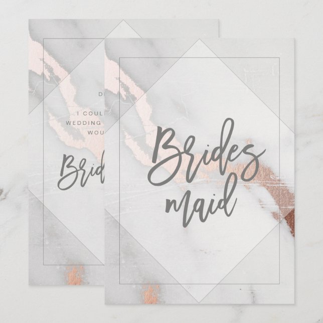 MARBLE AND ROSE GOLD BRIDESMAID CARD (Front/Back)
