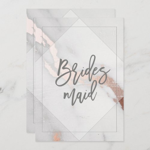 MARBLE AND ROSE GOLD BRIDESMAID CARD