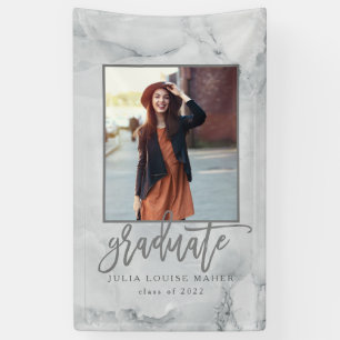 MARBLE AND ROSE GOLD GRADUATION BANNER