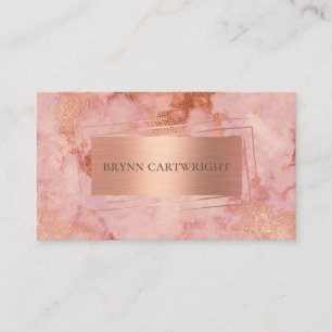 Marble and Rose Gold Shimmer Modern Elegant Business Card