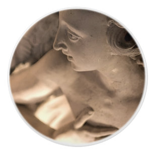 Marble Angel Sculpture Art Print Ceramic Knob
