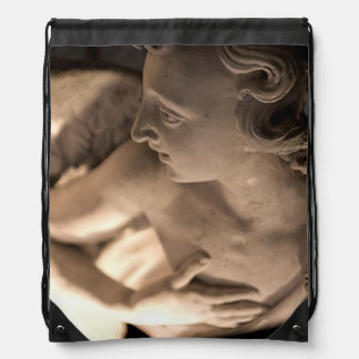 Marble Angel Sculpture Art Print Drawstring Bag
