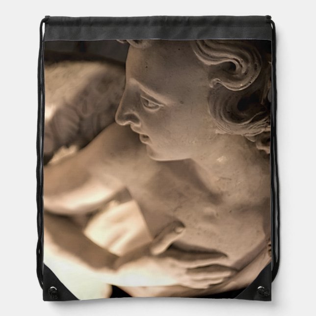 Marble Angel Sculpture Art Print Drawstring Bag (Front)