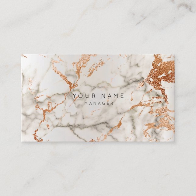 Marble Appointment Card Silver Copper Gray VIP (Front)