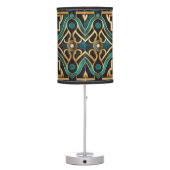 Marble Art Deco Greek Green Gold Mandala Luxury Table Lamp (Back)