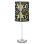 Marble Art Deco Greek Green Gold Mandala Luxury Table Lamp (Right)