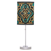 Marble Art Deco Greek Green Gold Mandala Luxury Table Lamp (Front)