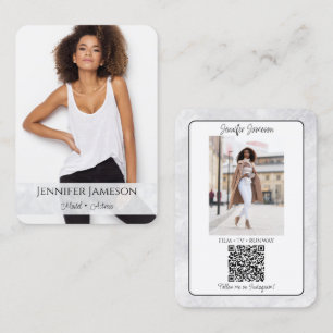 Marble Background Calling Card QR Code