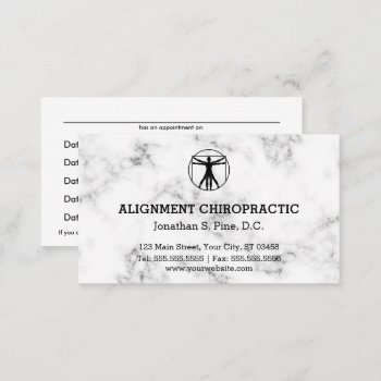Marble Background Chiropractic Appointment Cards by chiropracticbydesign at Zazzle