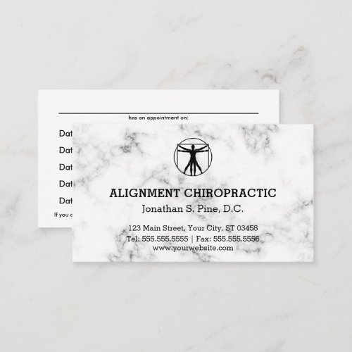 Marble Background Chiropractic Appointment Cards