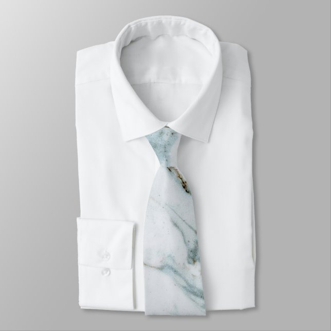 Marble Background Neck Tie (Tied)