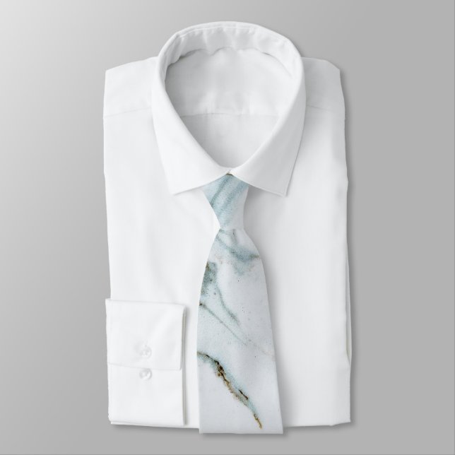 Marble Background Neck Tie (Tied)