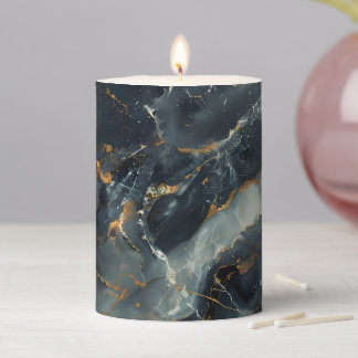 Marble Background Pillar Candle