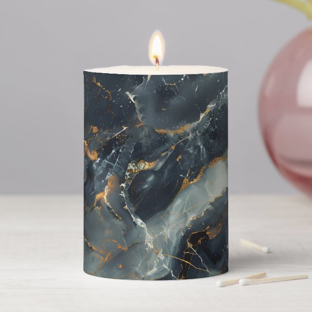 Marble Background Pillar Candle (In Situ)