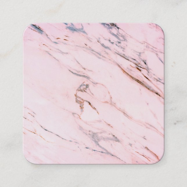 Marble Background Pink Sangria Square Business Card (Front)