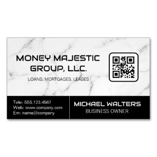 Marble Background QR Code Business Card
