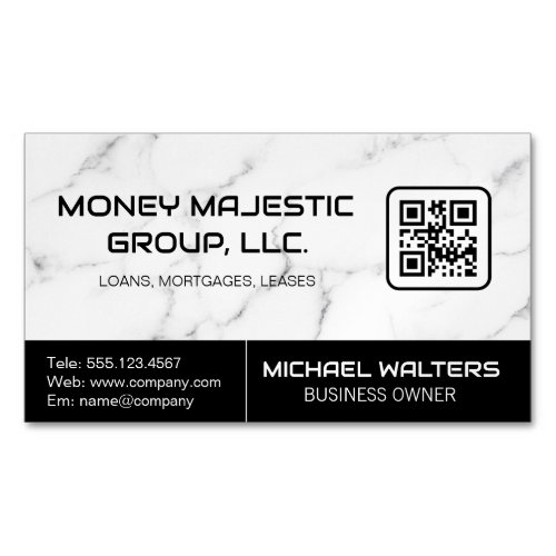 Marble Background  QR Code Business Card