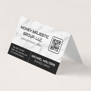 Marble Background QR Code Business Card