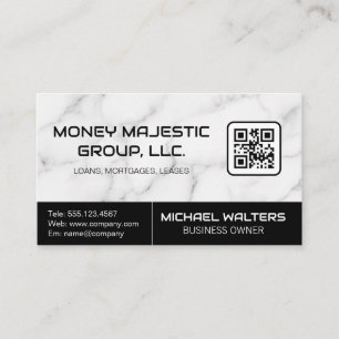 Marble Background QR Code Business Card