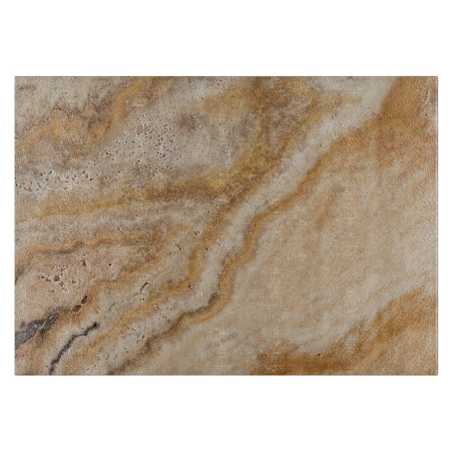 Marble Background Stone Template Tan Natural Cutting Board (Front)