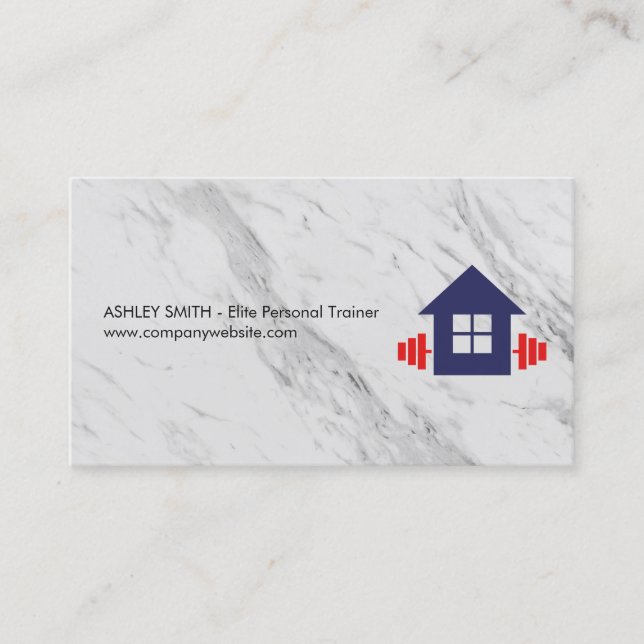Marble Background | Weights Home Logo Business Card (Front)
