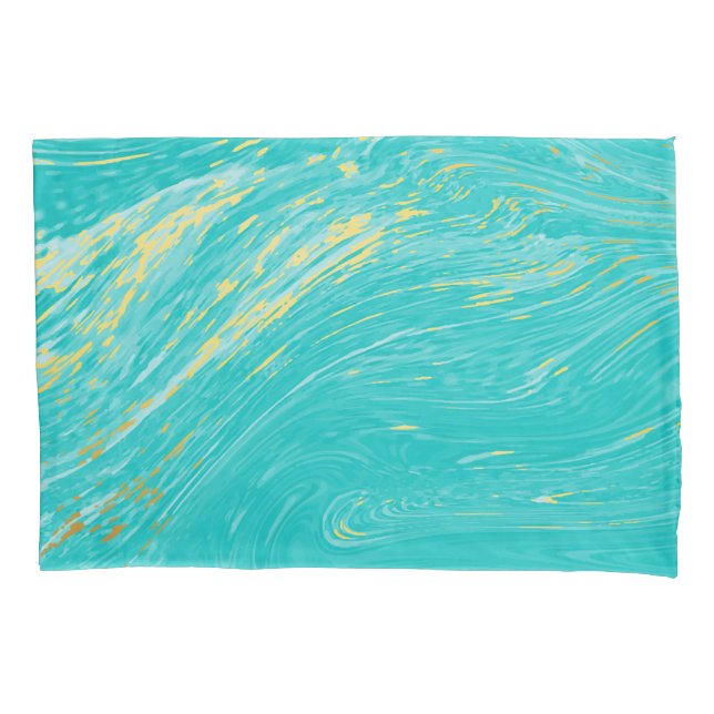 Marble Beautiful Gold Elegant Blue design Pillow Case (Front)