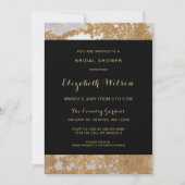 Marble Black and Gold Bridal Shower Invitation (Front)