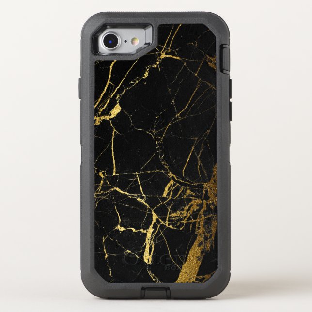 Marble/Black and Gold Otterbox iPhone Case (Back)