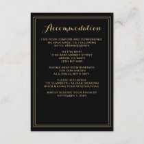 Marble Black and Gold Wedding details card