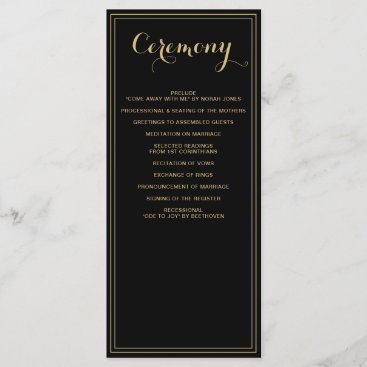 Marble Black and Gold Wedding programs