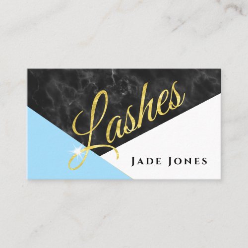 Marble Black Gold Blue Lashes Beauty Make Up Business Card