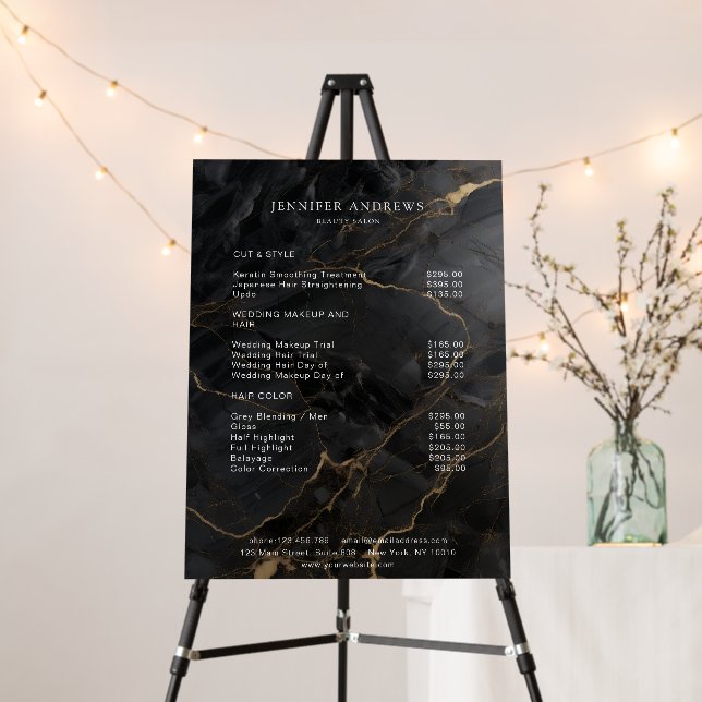 Marble, Black-Gold, Salon Foam Board (In Situ (Stand))