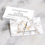 Marble Black Gold Scissors Hairstylist Appointment Business Card