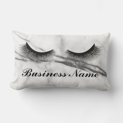 Marble Black Lashes Salon Office Decoration Lumbar Pillow