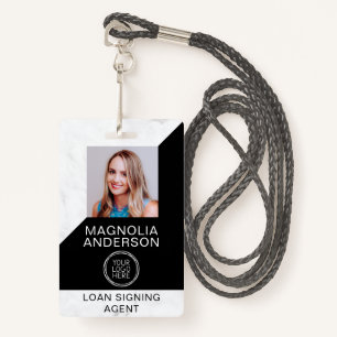 Marble Black Logo Photo Mobile Notary Badge