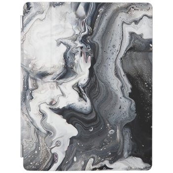 Marble Black White Gray Neutral Slate Stone Ipad Smart Cover by SterlingMoon at Zazzle