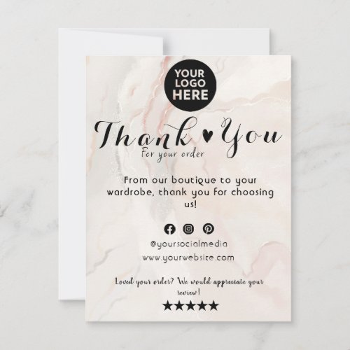Marble Bliss Boutique  Thank You Card